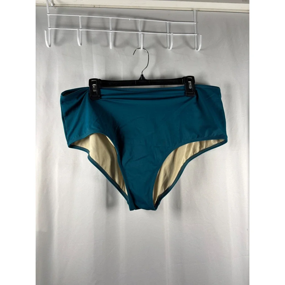 Kim Gravel Teal Tie Dye Tankini Set High Waisted Two Piece Swimsuit Plus Size 22